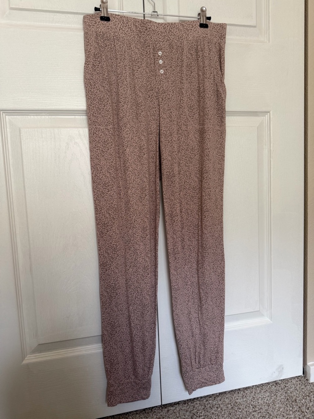Alfani Jogger Pajama Pants S Ultra Soft Pocket PJs Animal Dot Blue Black Womens
